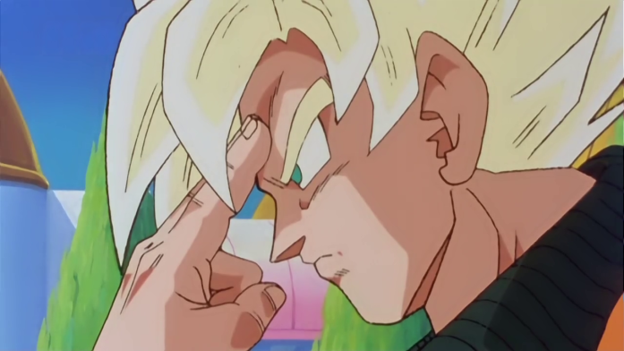 Goku haciendo la Teletransportación