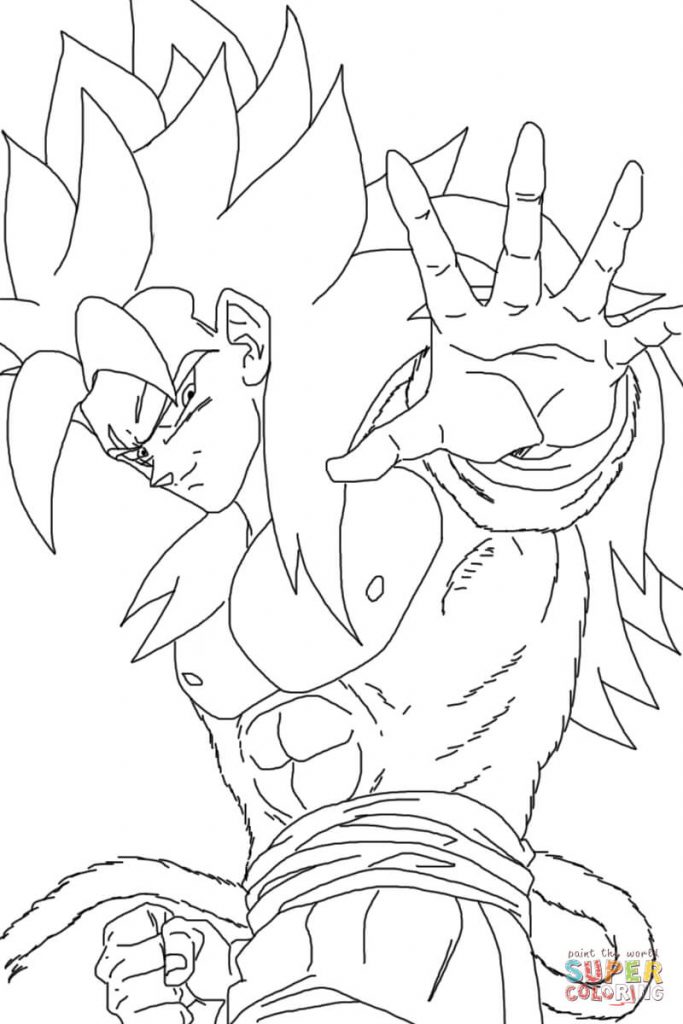 Goku Fase 4 Para Colorear 7950