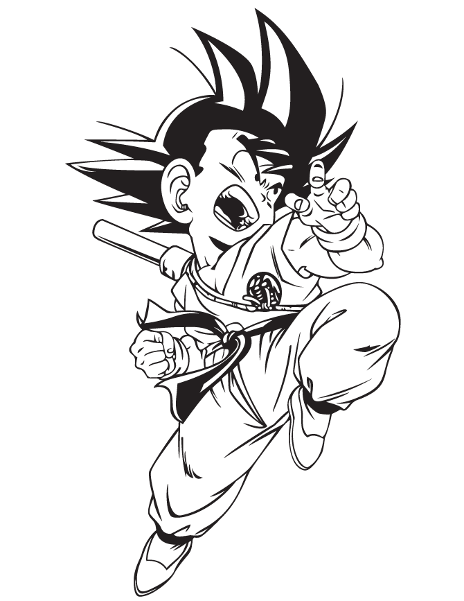 Goku niño para colorear