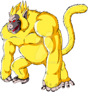 Goku transformado en mono