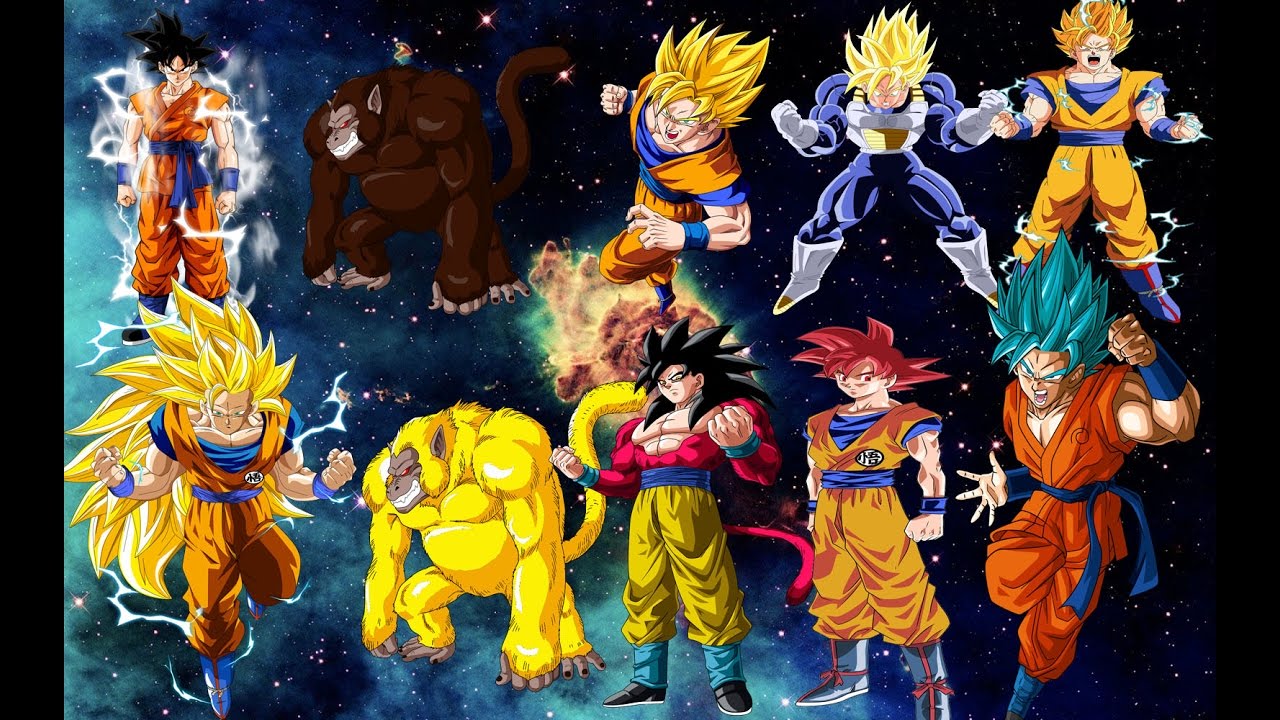 imagenes de Goku y todas sus fases
