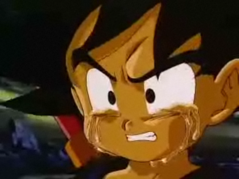 Goku llorando