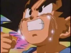 Goku llorando