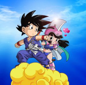 Goku y Milk de niños