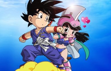 Goku y Milk de niños